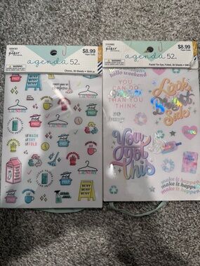 The Paper Studio Agenda 52 Sticker Packs Set - Chores & Pastel Tie Dye